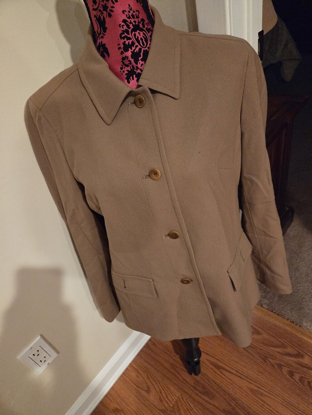 Talbots Classic Women's Tan Button-Front Jacket Size 12P NWOT